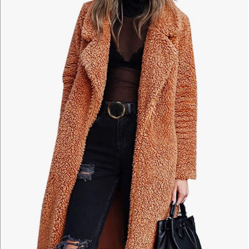 NWOT Women’s Teddy Coat Size S Orange/Brown color
